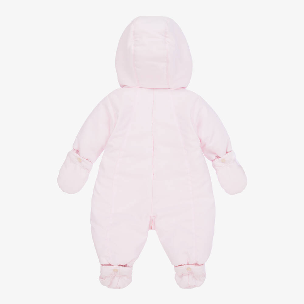 Emile et Rose-Girls Ruched Pink Cozy Pramsuit | Childrensalon Outlet