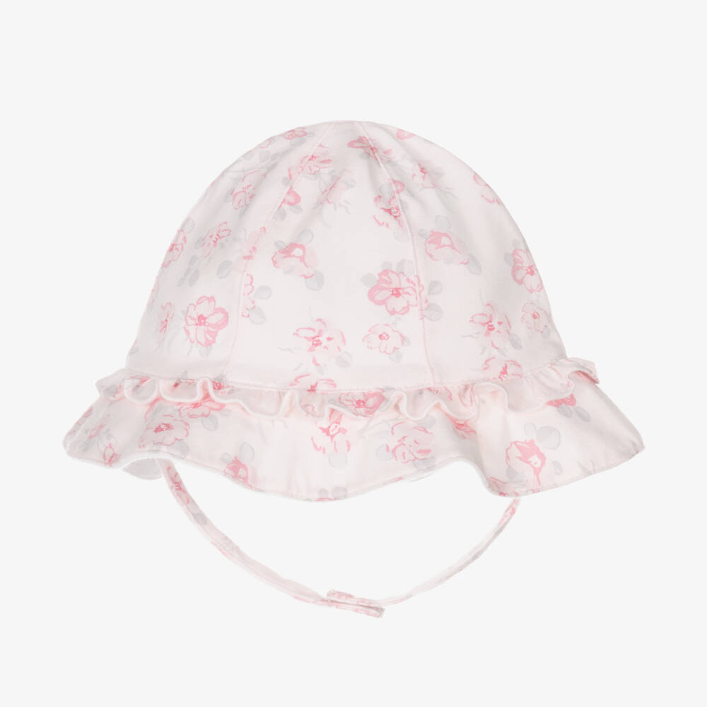 Emile et Rose-Girls Soft Pink Floral Sun Bonnet | Childrensalon Outlet