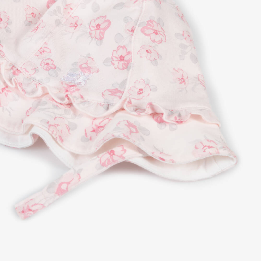 Emile et Rose-Girls Soft Pink Floral Sun Bonnet | Childrensalon Outlet