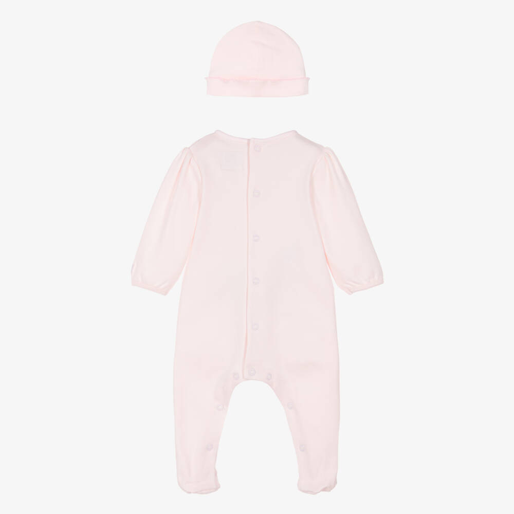 Emile et Rose-Girls Soft Rose Babygrow & Cap Set | Childrensalon Outlet