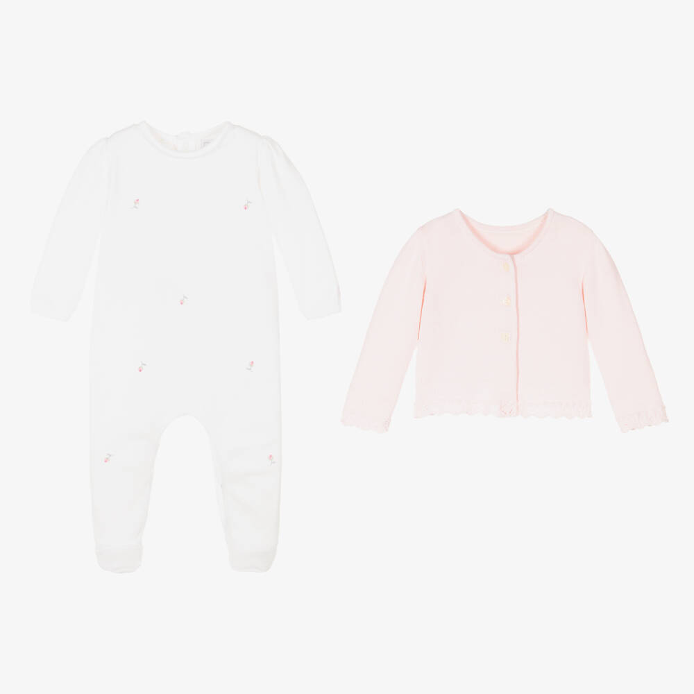 Emile et Rose-Комплект розово-белый хлопковый для девочек | Childrensalon Outlet