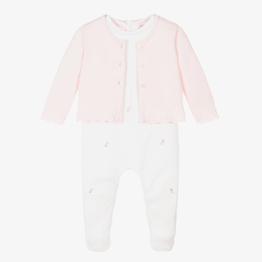 Emile et Rose-Комплект розово-белый хлопковый для девочек | Childrensalon Outlet