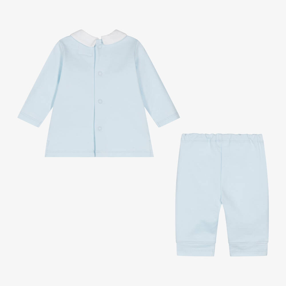 Emile et Rose-Infant Boys Pale Blue Embroidered Set | Childrensalon Outlet