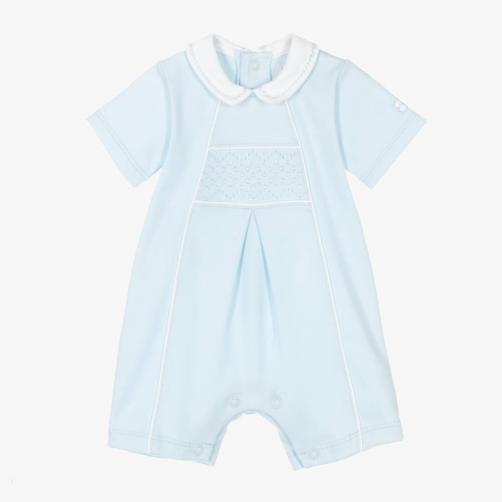 Emile et Rose-Infant Boys Sky Cotton Romper | Childrensalon Outlet