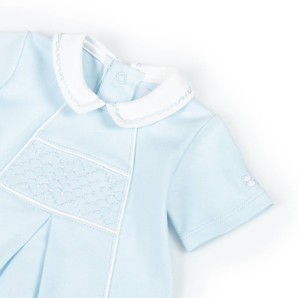 Emile et Rose-Infant Boys Sky Cotton Romper | Childrensalon Outlet