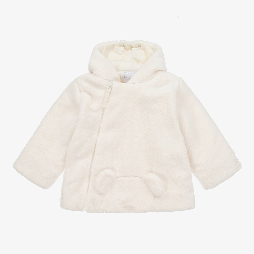 Emile et Rose - Ivory Faux Fur Hooded Baby Bear Coat | Childrensalon