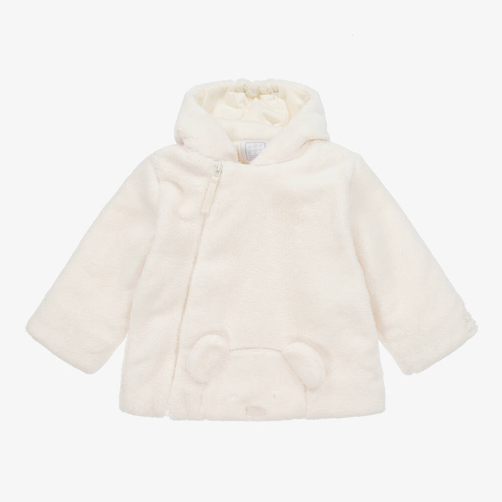 Emile et Rose - Manteau à capuche ivoire ours | Childrensalon