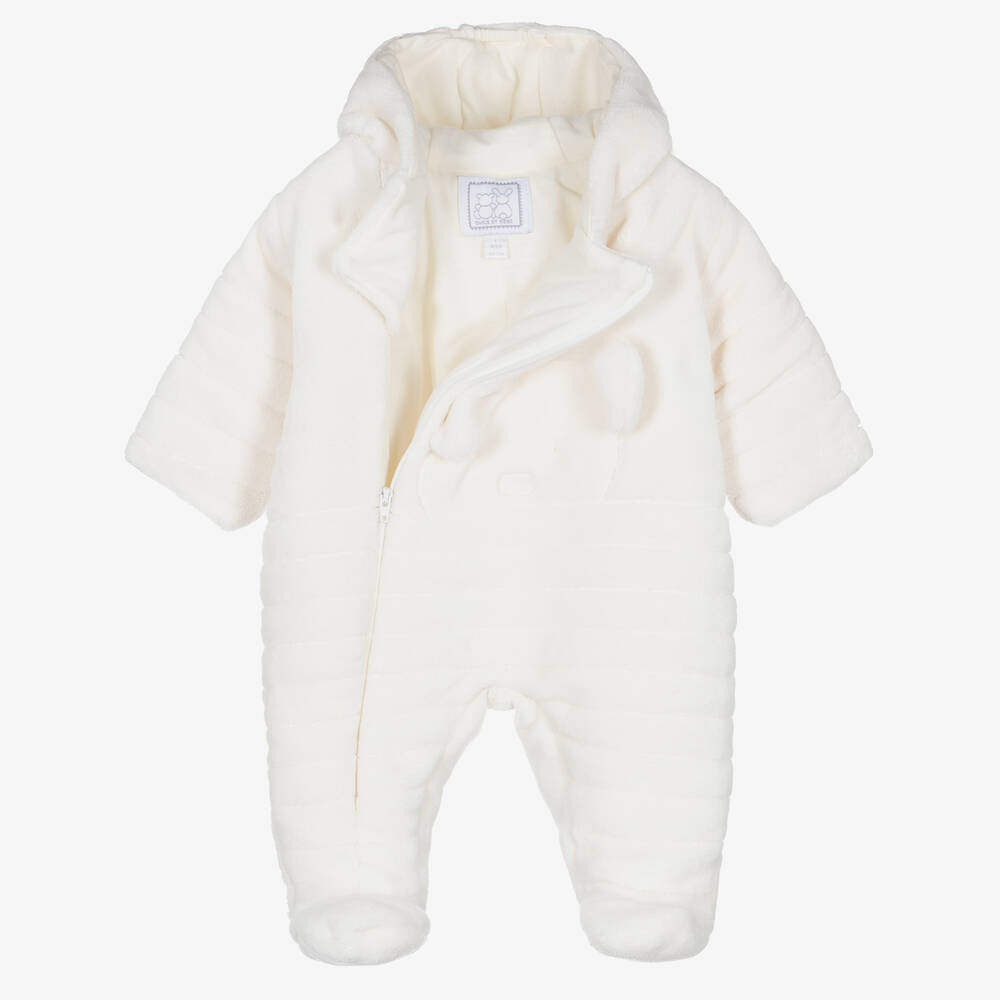 Emile et Rose-Кремовый велюровый комбинезон для коляски | Childrensalon Outlet