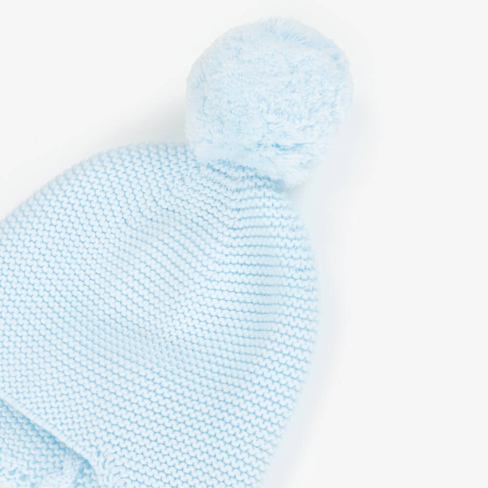Emile et Rose-Синяя хлопковая шапка с помпоном для детей | Childrensalon Outlet