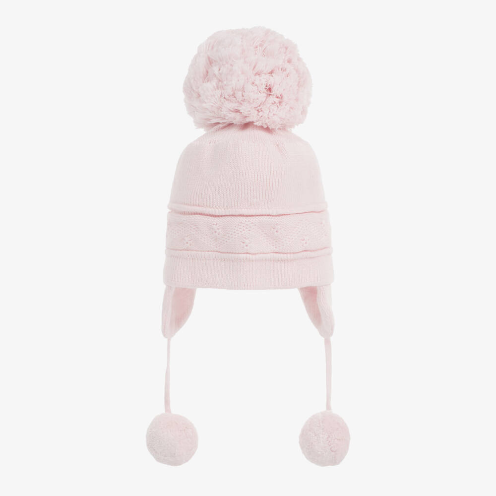 Emile et Rose-Pink Knitted Pom-Pom Baby Hat | Childrensalon Outlet