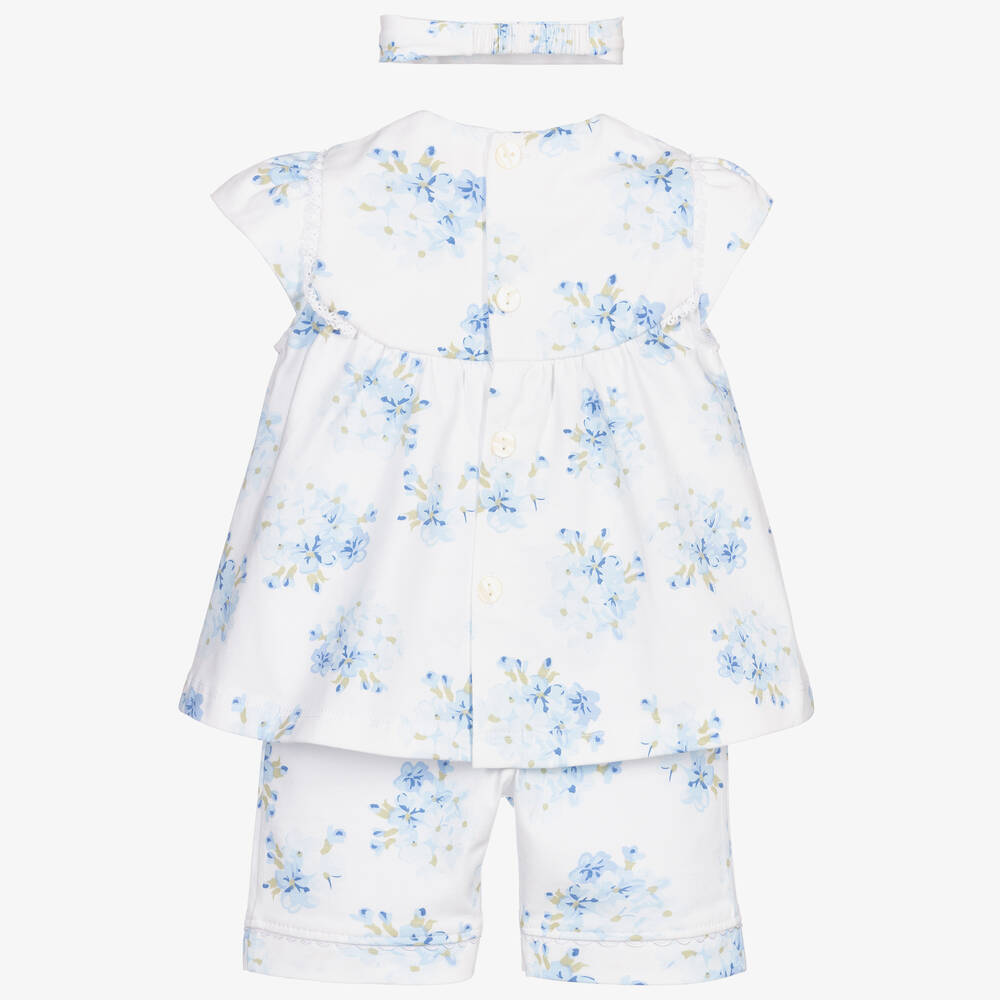 Emile et Rose-White & Blue Baby Shorts Set | Childrensalon Outlet