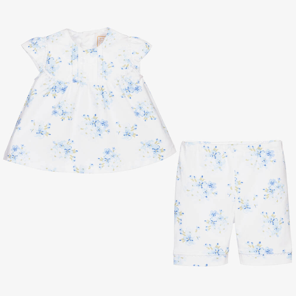Emile et Rose-White & Blue Baby Shorts Set | Childrensalon Outlet