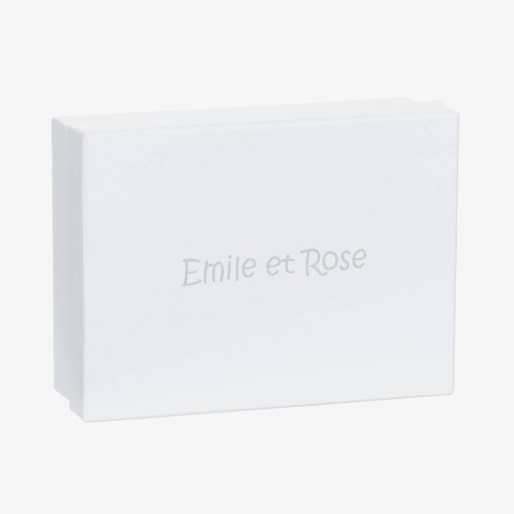 Emile et Rose-White Cotton & Grey Star Print Babysuit Set | Childrensalon Outlet