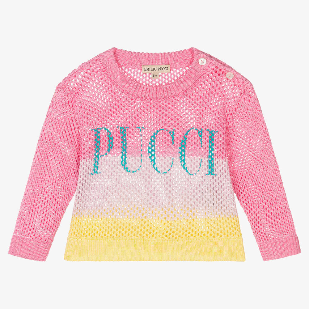PUCCI - Baby Girls Cotton Knit Logo Jumper | Childrensalon