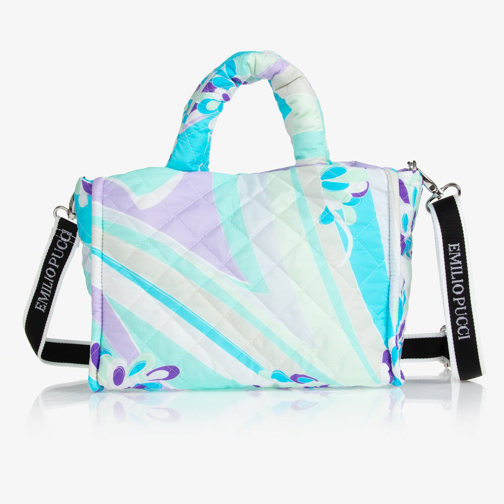 PUCCI - Girls Blue Lilly Quilted Bag | Childrensalon
