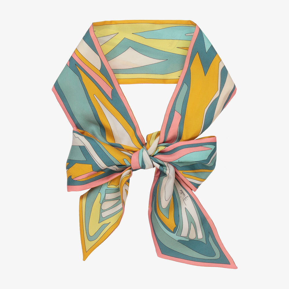 PUCCI - Girls Colourful Silk Lance Scarf | Childrensalon