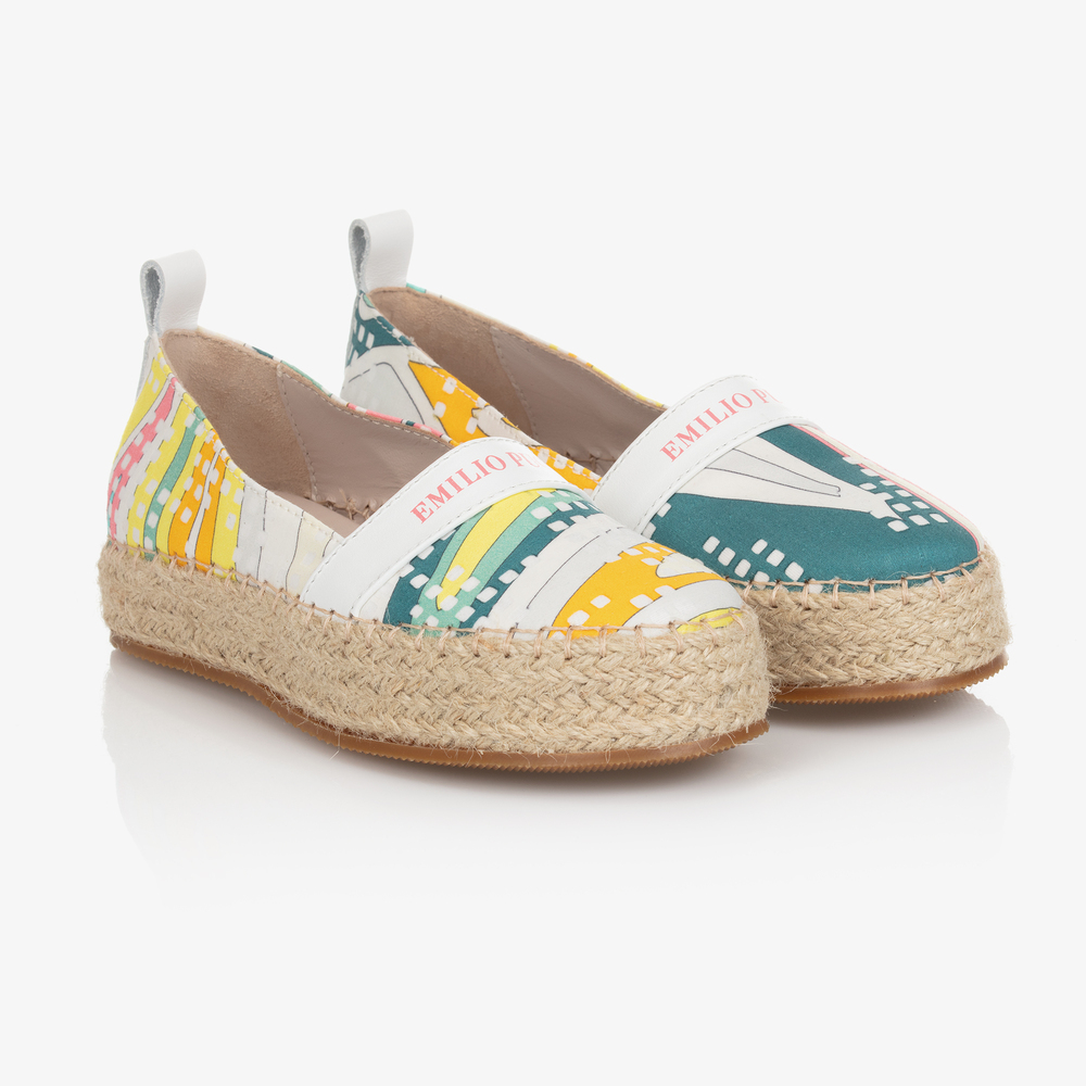 PUCCI - حذاء اسبادريل قماش لون عاجي للبنات | Childrensalon