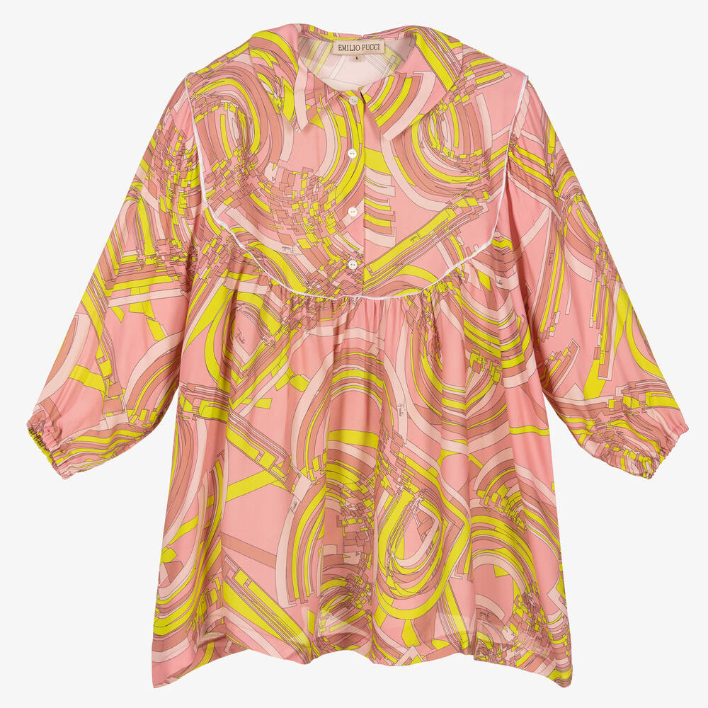 PUCCI - Girls Pink Esploso Dress | Childrensalon