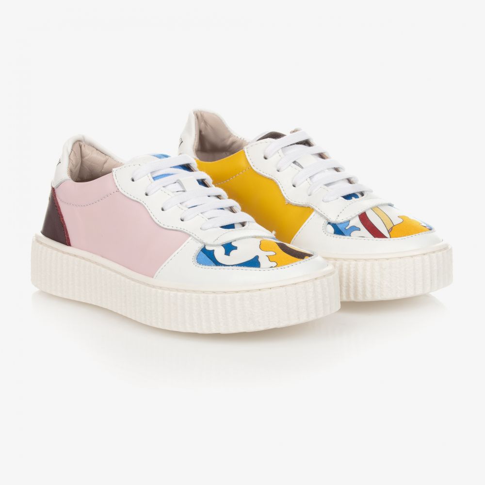 PUCCI - Girls Pink Ranuncoli Trainers | Childrensalon