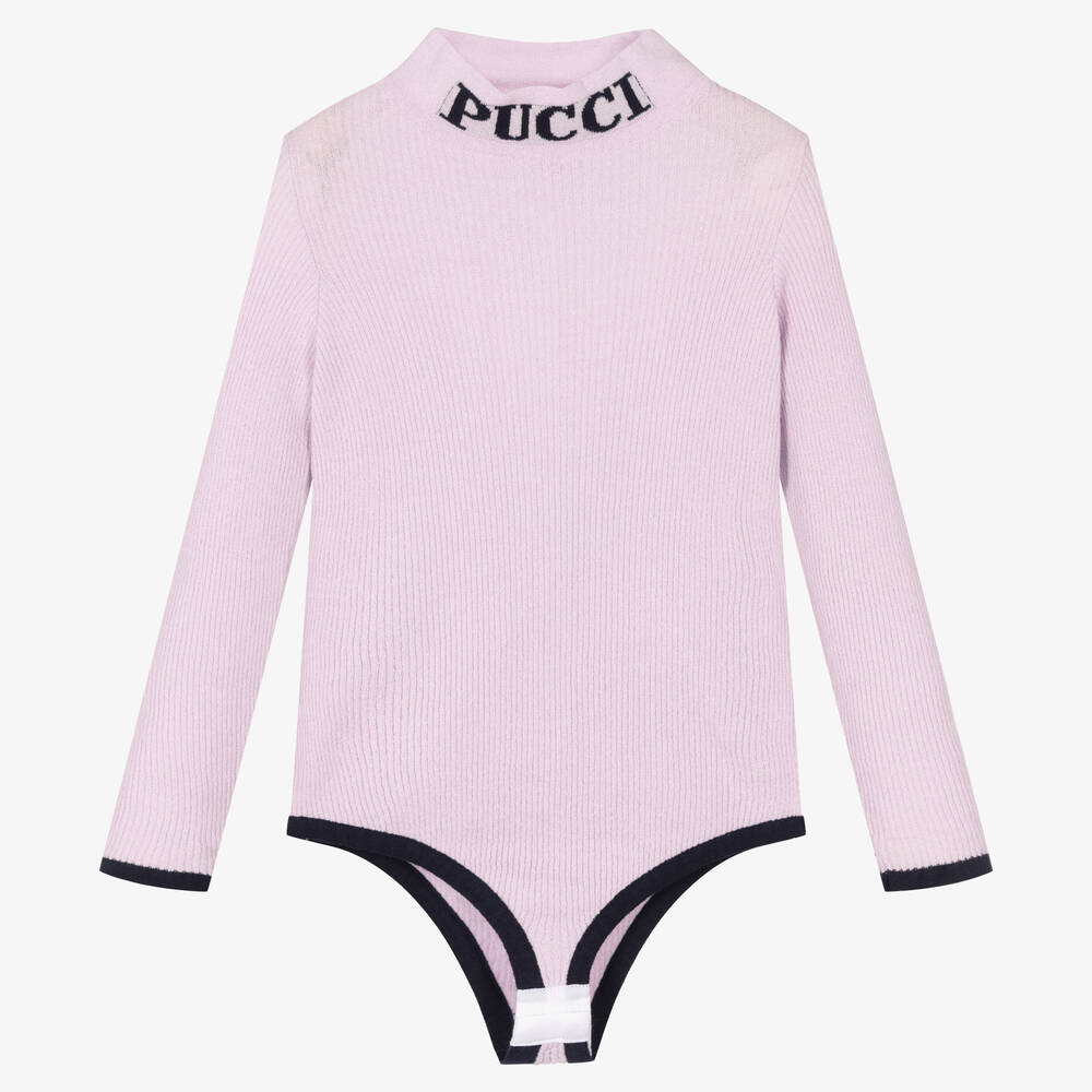 PUCCI - Girls Purple High Neck Top | Childrensalon