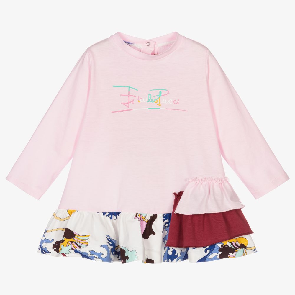 PUCCI - Rosa Ranuncoli Babykleid | Childrensalon