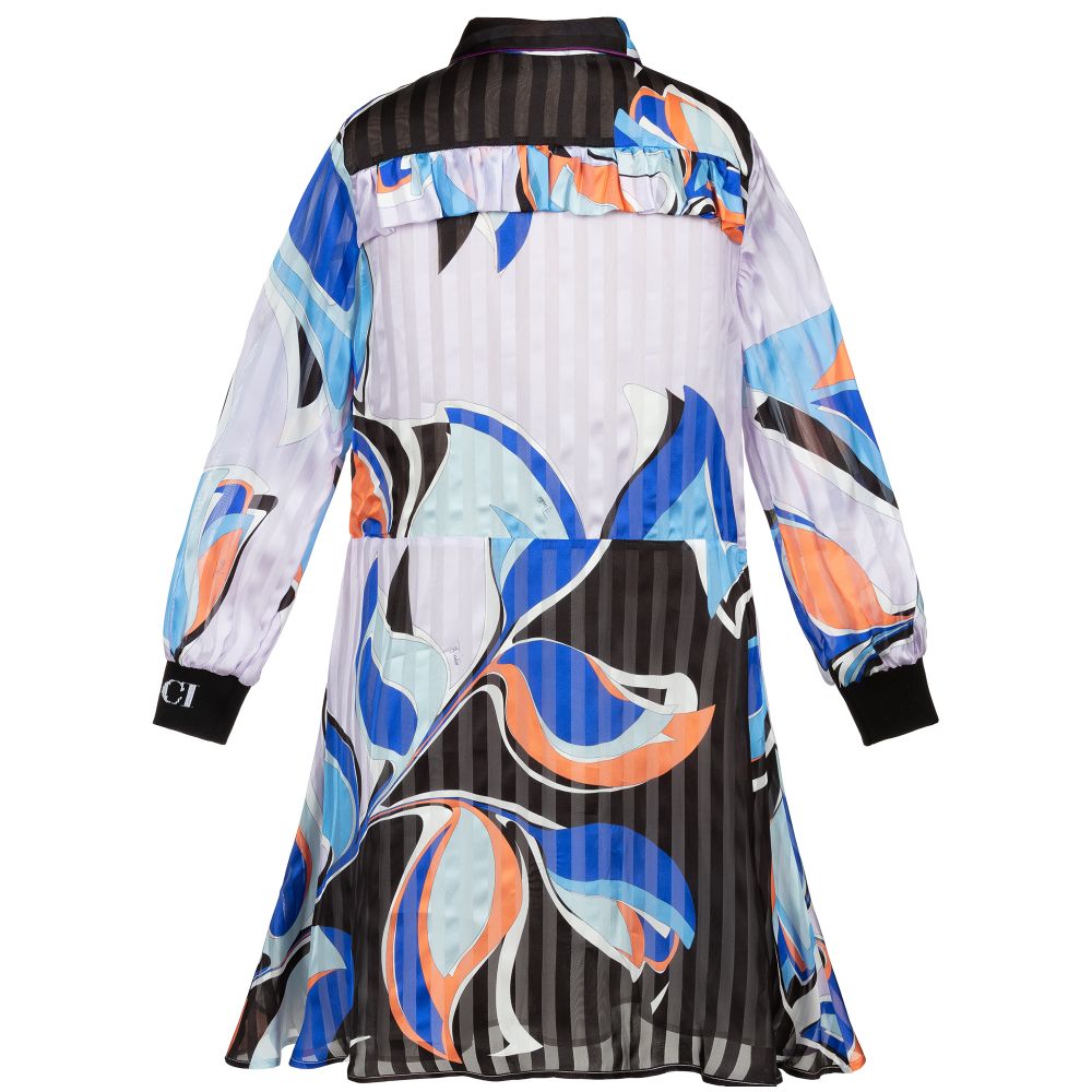 PUCCI Teen Blue Purple Logo Dress Childrensalon Outlet