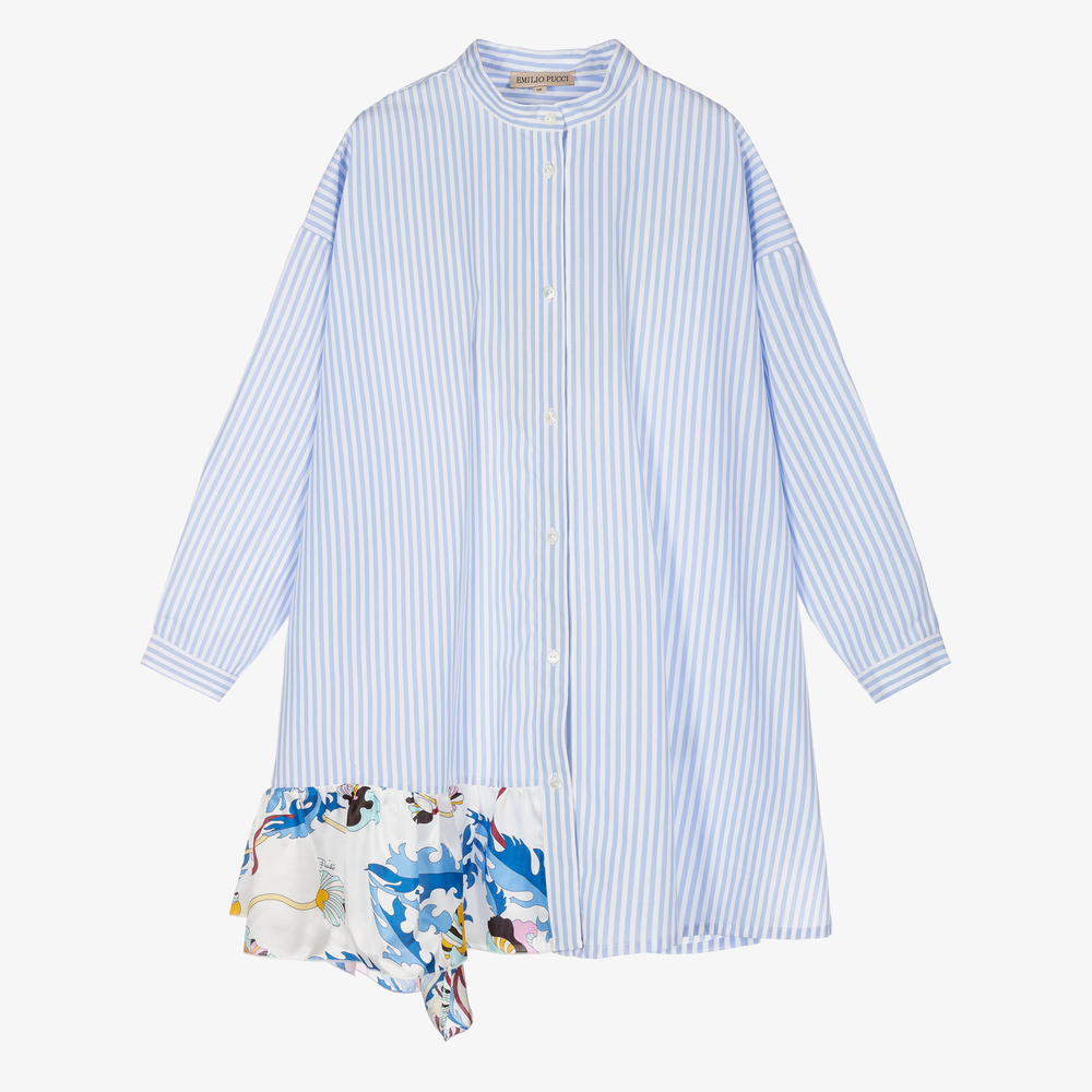 PUCCI - Teen Blue Stripe Shirt Dress | Childrensalon