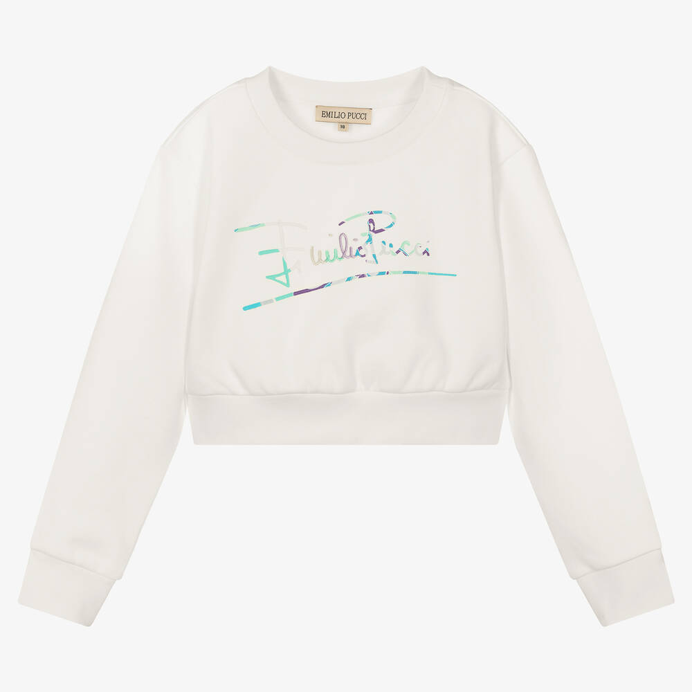PUCCI - Elfenbeinfarbenes Teen Sweatshirt (M) | Childrensalon