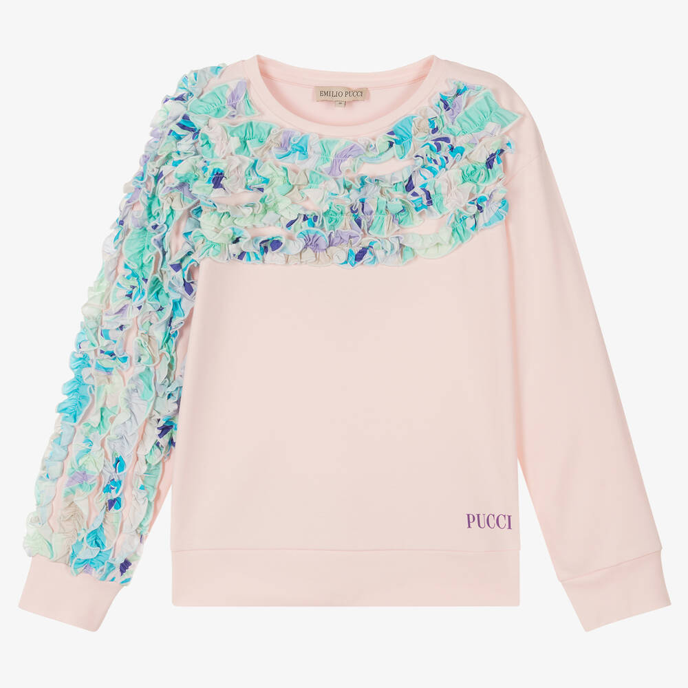 PUCCI - Teen Girls Pink Lilly Sweatshirt | Childrensalon