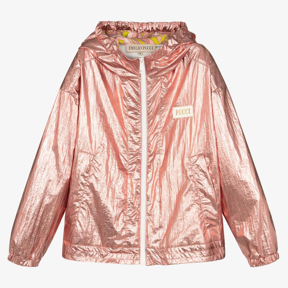 PUCCI - Teen Girls Pink Logo Jacket | Childrensalon