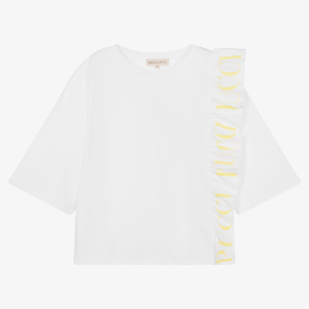 PUCCI - T-shirt blanc Ado fille | Childrensalon