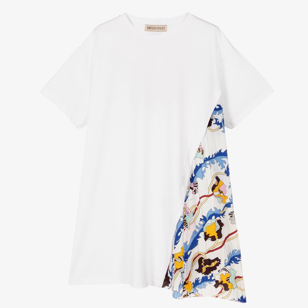 PUCCI - Teen Girls White T-Shirt Dress | Childrensalon