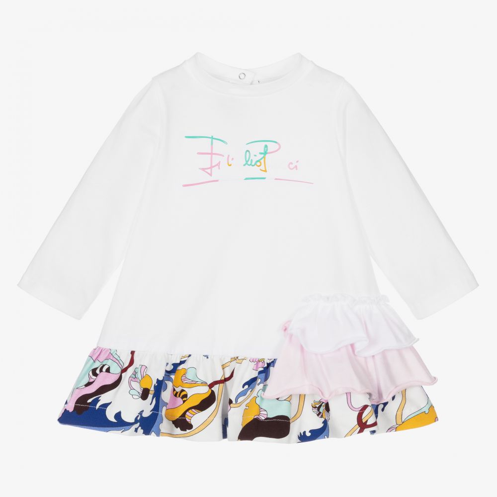 PUCCI - White Ranuncoli Baby Dress | Childrensalon