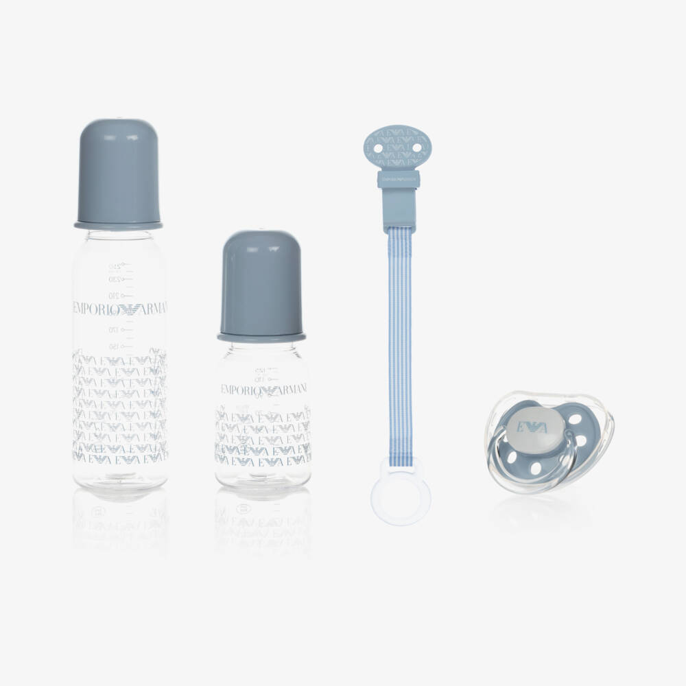 Emporio Armani-Baby Boys 4 Piece Blue Bottle Set | Childrensalon Outlet