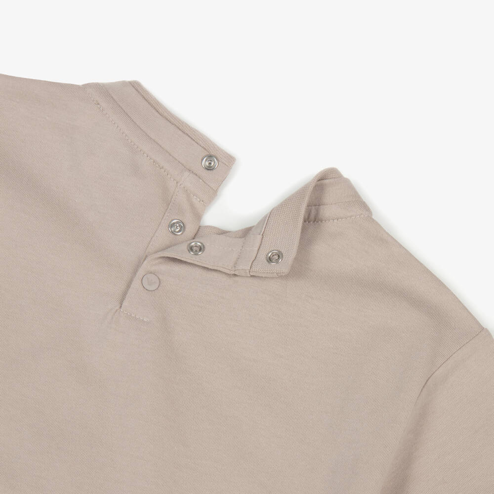 Emporio Armani-Baby Boys Beige Cotton Shorts Set with Tonal Logo | Childrensalon Outlet