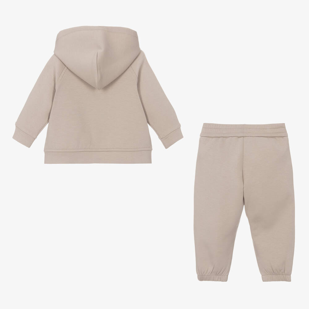 Emporio Armani Baby Boys Beige Tracksuit Childrensalon Outlet