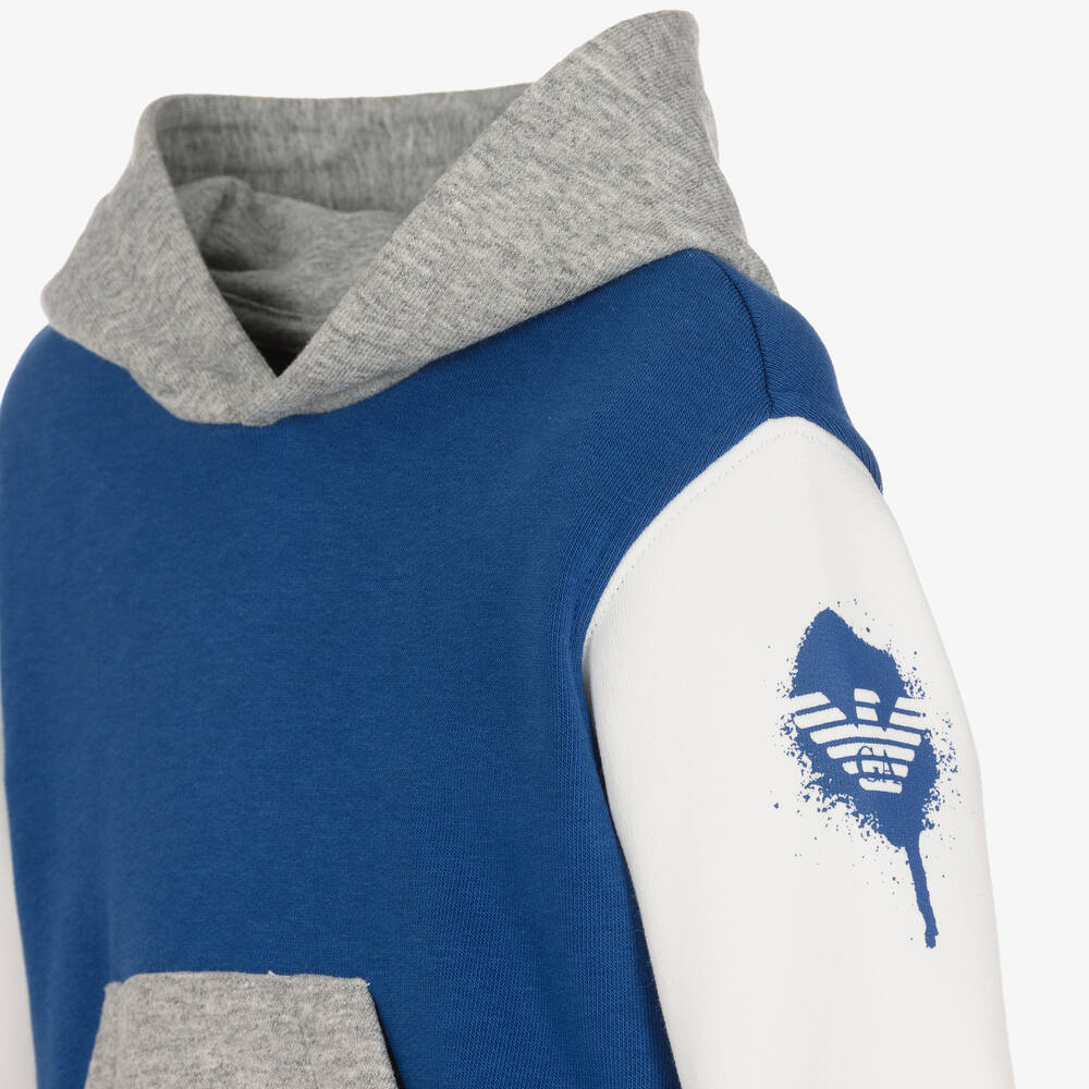 Emporio Armani - Baby Boys Blue Colourblock Hoodie