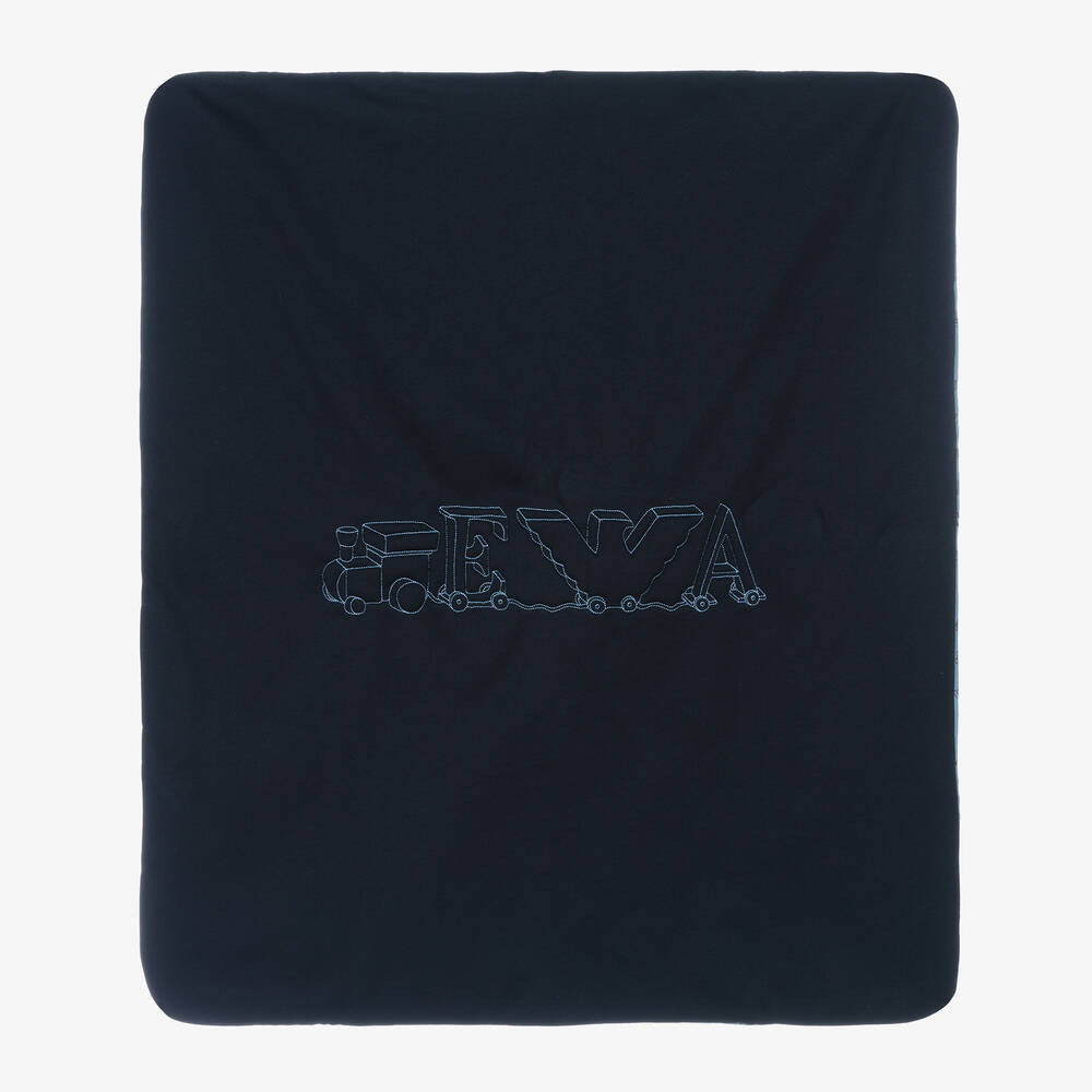 Emporio Armani - Baby Boys Blue Cotton Blanket (75cm) | Childrensalon