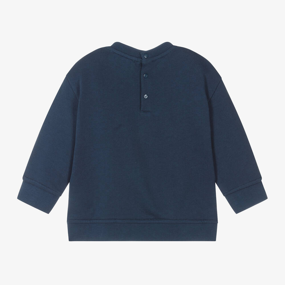 Emporio Armani-Baby Boys Blue Cotton Eagle Sweatshirt | Childrensalon Outlet