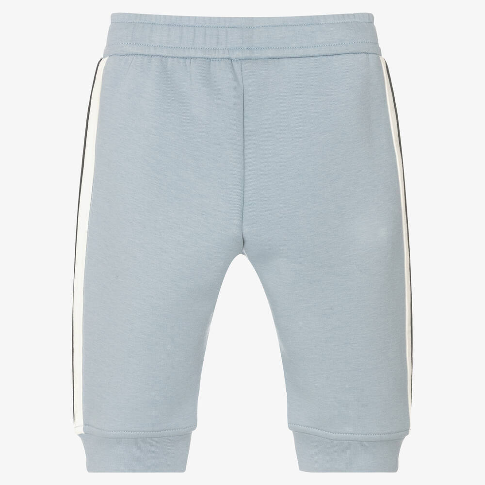 Emporio Armani-Baby Boys Blue Cotton Logo Joggers | Childrensalon Outlet