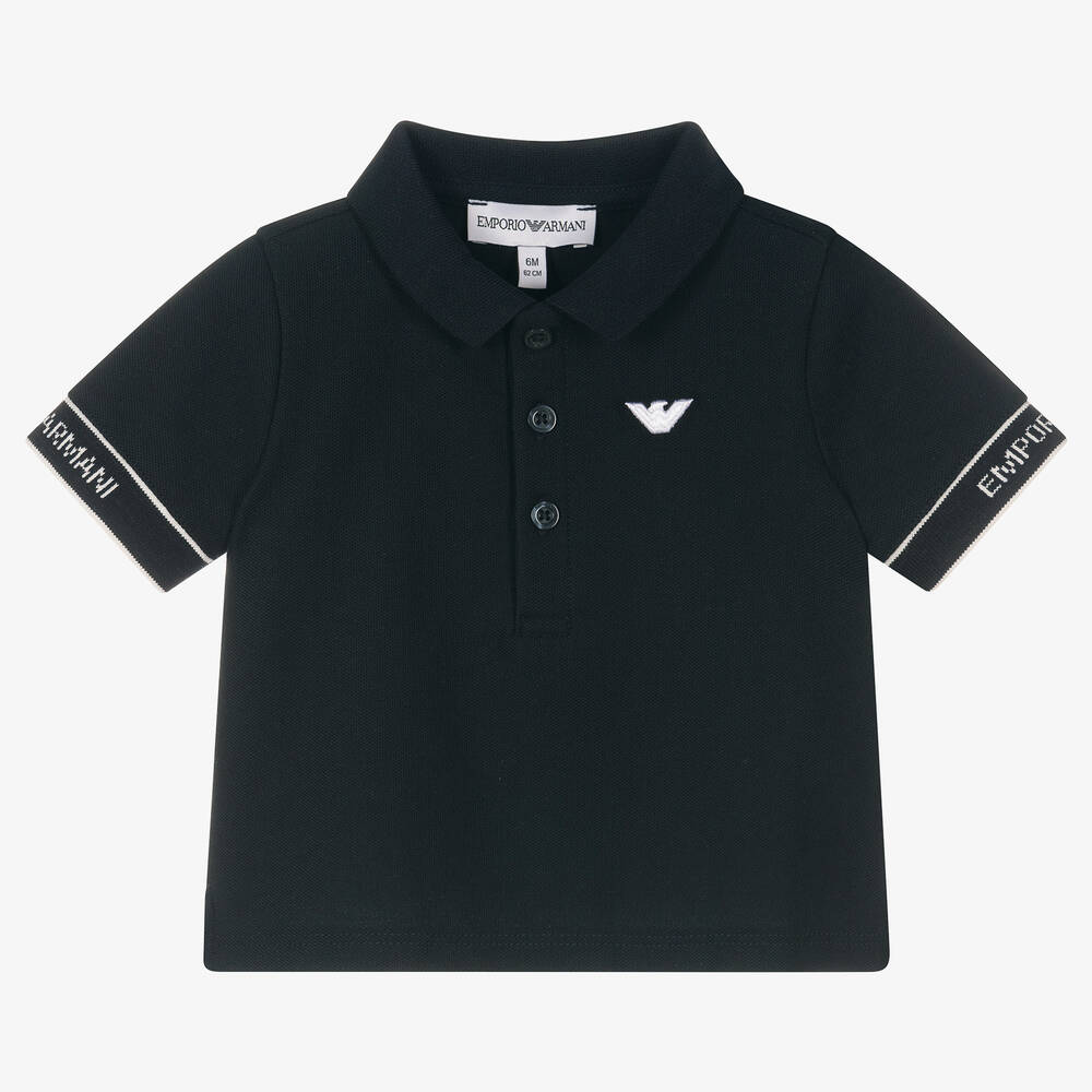 Emporio Armani - Blaues Baumwoll-Poloshirt für Babys | Childrensalon