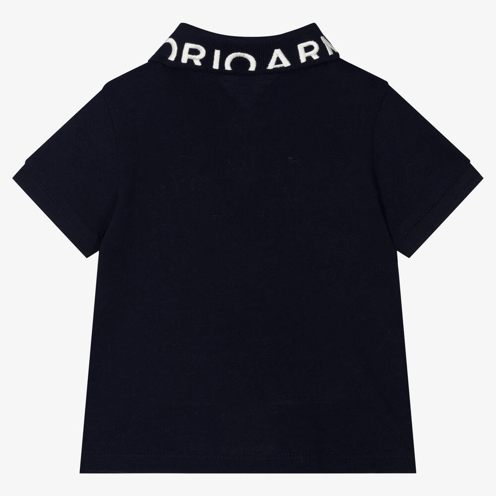 Emporio Armani-Синяя хлопковая рубашка поло | Childrensalon Outlet