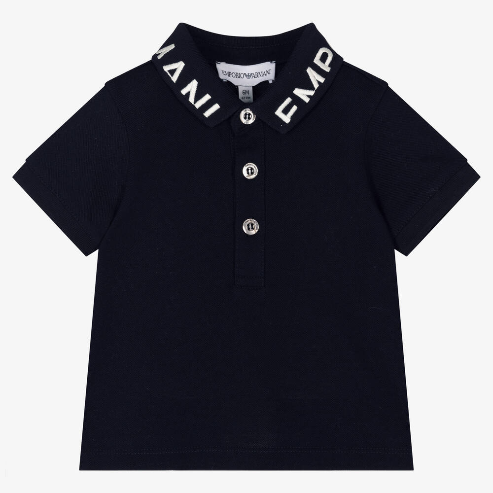 Emporio Armani - Blaues Baumwoll-Poloshirt für Babys | Childrensalon