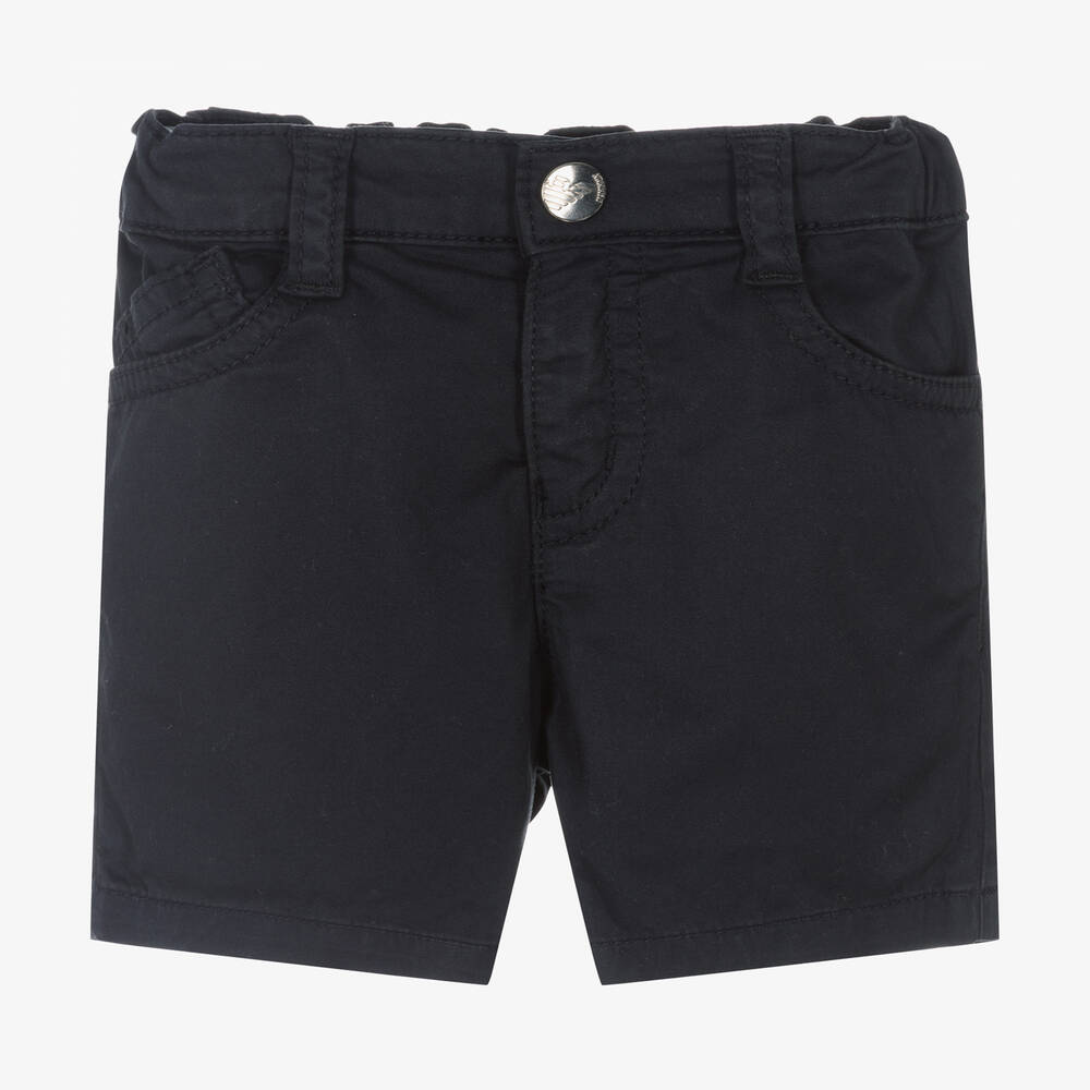 Emporio Armani Baby Boys Blue Cotton Shorts Childrensalon Outlet