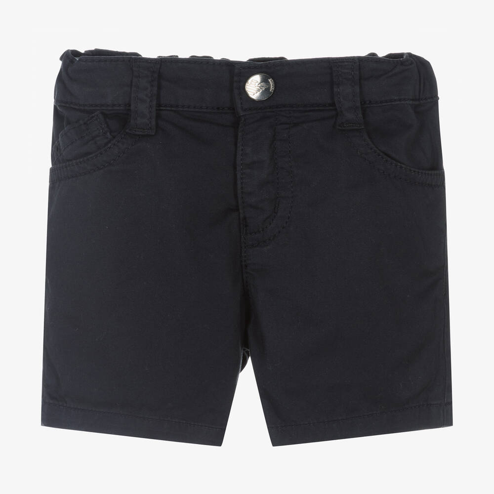 Emporio Armani - Baby Boys Blue Cotton Shorts | Childrensalon