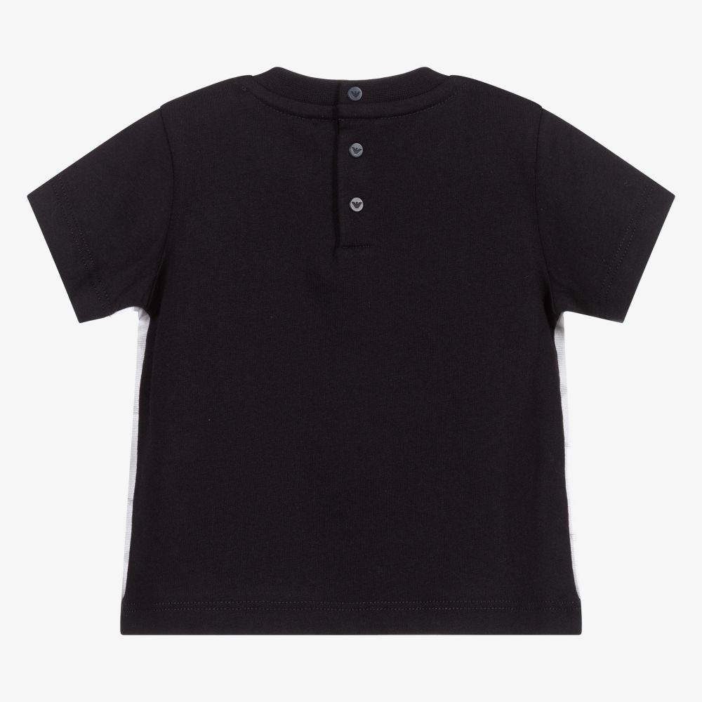 إEmporio Armani-تيشيرت أطفال ولادي قطن لون كحلي | Childrensalon Outlet