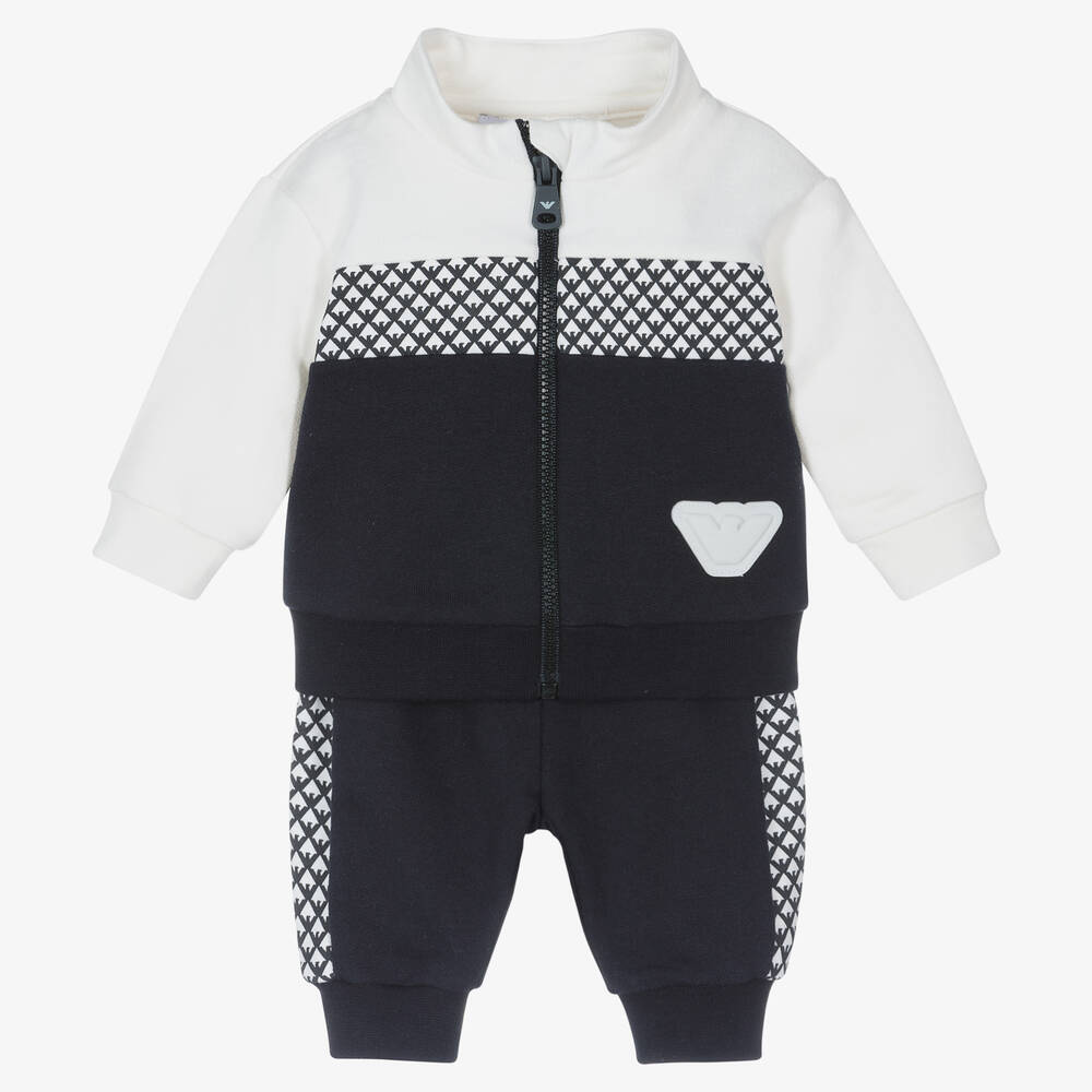 Emporio Armani - Blauer Baby-Baumwoll-Trainingsanzug | Childrensalon