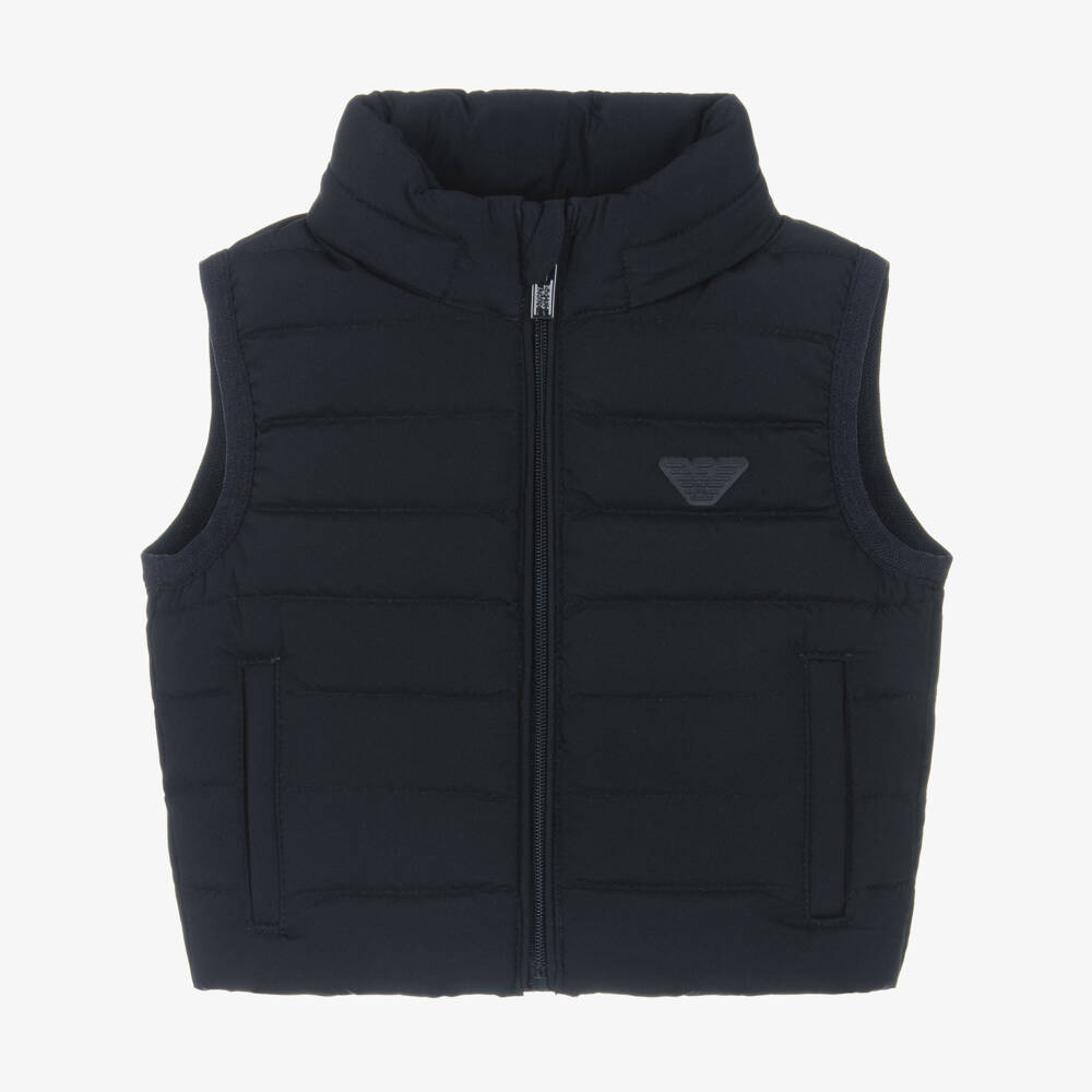 Emporio Armani-جيليه أزرق مبطن للصبيان مع قبعة | Childrensalon Outlet