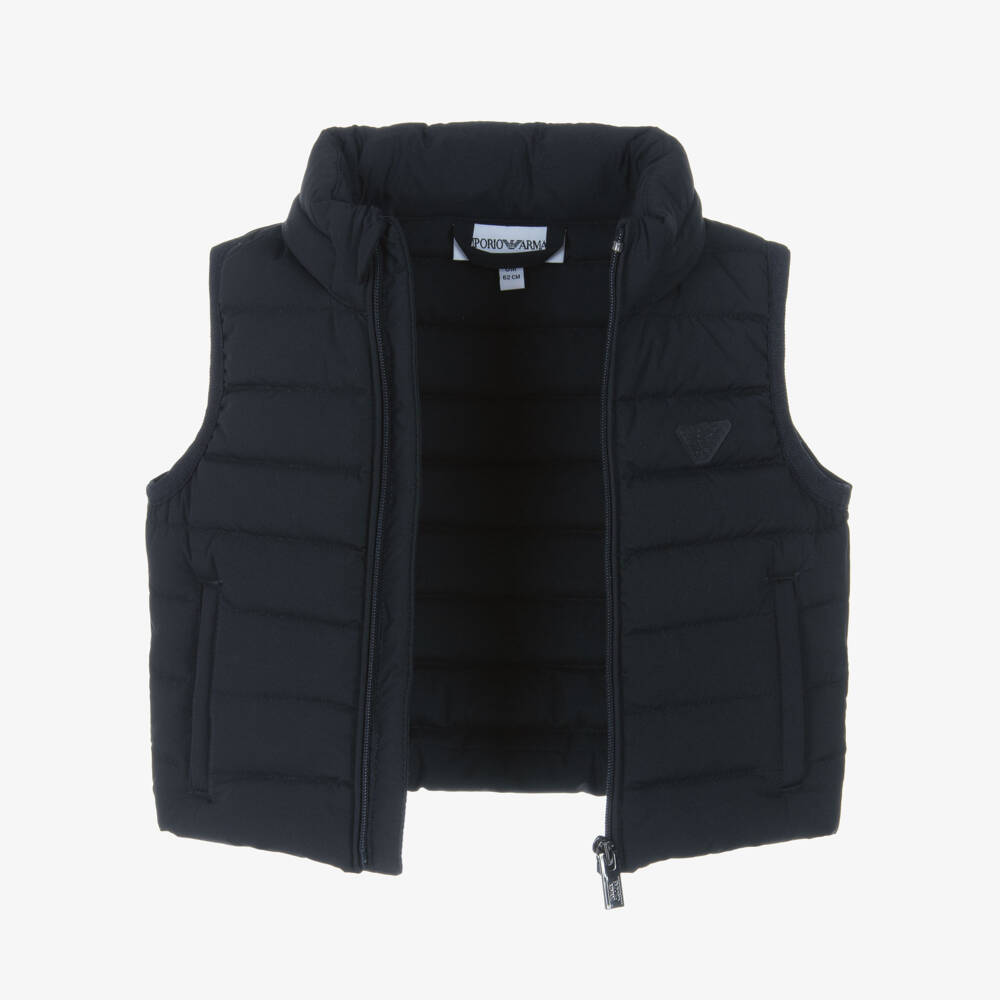 Emporio Armani-جيليه أزرق مبطن للصبيان مع قبعة | Childrensalon Outlet