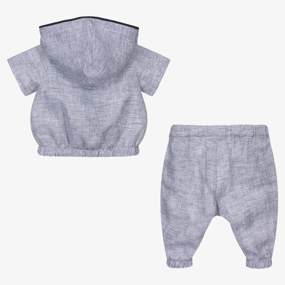 Emporio Armani-Голубой топ и брюки из льна | Childrensalon Outlet